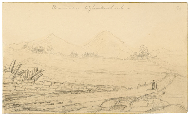 Alfred Swaine Taylor, Ben More y Glen Dochart, Escocia – Dibujo de grafito de 1833