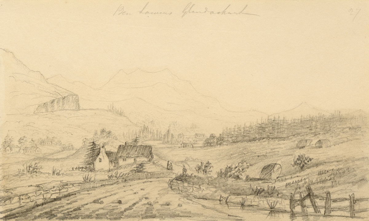 Alfred Swaine Taylor, Ben Lawers & Glen Dochart, Scotland –1833 graphite drawing