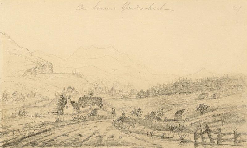 Alfred Swaine Taylor, Ben Lawers & Glen Dochart, Scotland –1833 graphite drawing