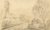 Alfred Swaine Taylor, Highland Village, Glentummel, Scotland – 1833 drawing