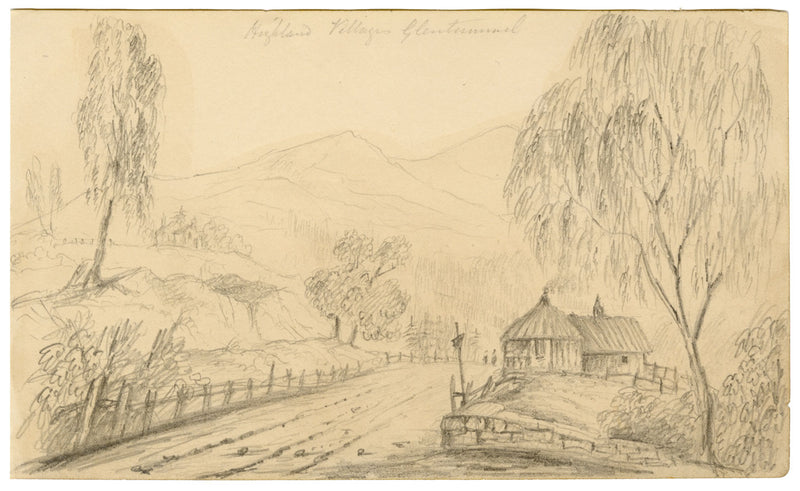 Alfred Swaine Taylor, Highland Village, Glentummel, Scozia – disegno del 1833