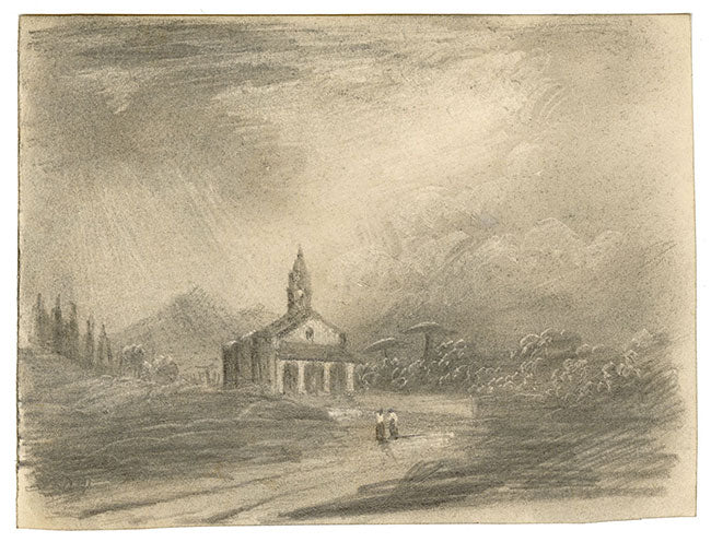 Alfred Swaine Taylor, Continental Chapel – Original 1829 graphite drawing