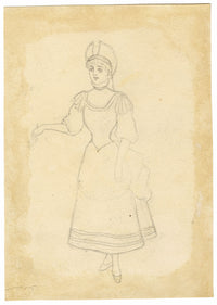 FAB, Vestuario teatral: «Undine», una ninfa acuática, acuarela de la década de 1880