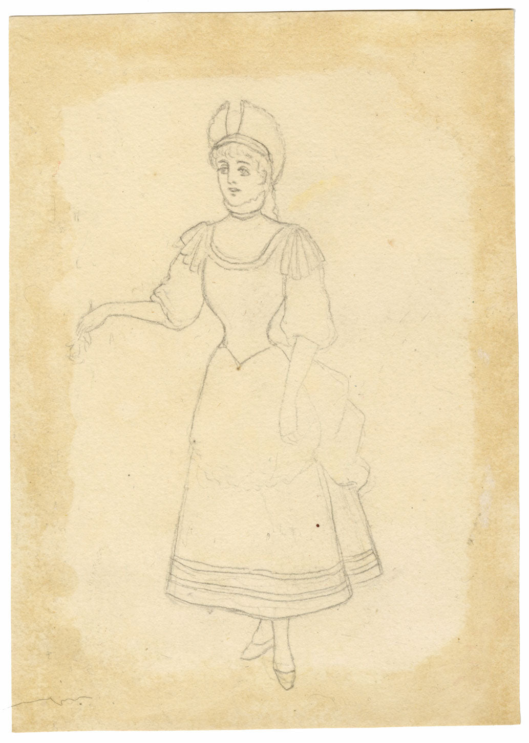 FAB, Vestuario teatral: «Undine», una ninfa acuática, acuarela de la década de 1880