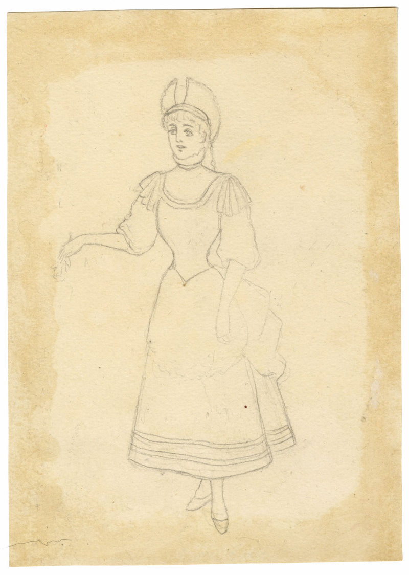 FAB, Vestuario teatral: «Undine», una ninfa acuática, acuarela de la década de 1880