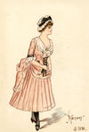 G.H.B., Theatre Costume: 'Manon' – Original 1880s watercolour painting