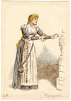 GB, Vestuario teatral: Margaret – Pintura original en acuarela de la década de 1880