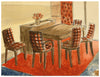S. Foley, Diseño de interiores, Mesa y sillas de comedor de los años 50, acuarela de mediados del siglo XX