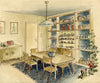 S. Foley, Interior Design 1950s Dining Room – mid-20th-century watercolour