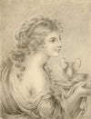 Hebe after Giovanni Battista Cipriani – early 19th-century graphite drawing