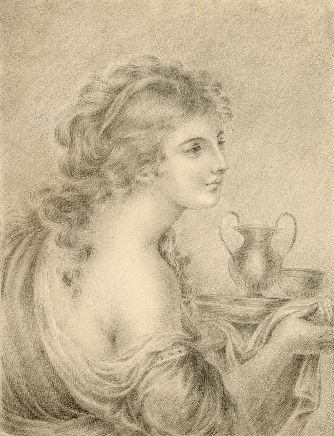 Hebe after Giovanni Battista Cipriani – early 19th-century graphite drawing