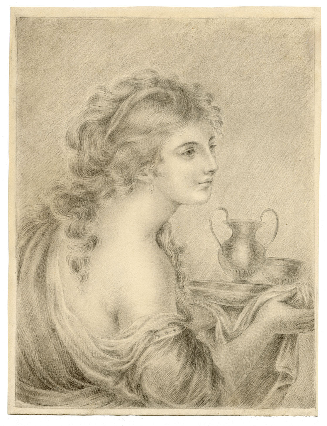 Hebe after Giovanni Battista Cipriani – early 19th-century graphite drawing
