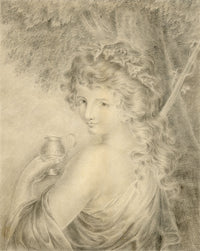 Bacchante after Giovanni Battista Cipriani – early 19th-century graphite drawing