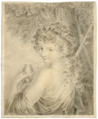 Bacchante after Giovanni Battista Cipriani – early 19th-century graphite drawing