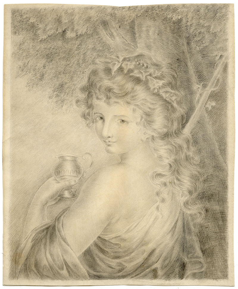 Bacchante after Giovanni Battista Cipriani – early 19th-century graphite drawing