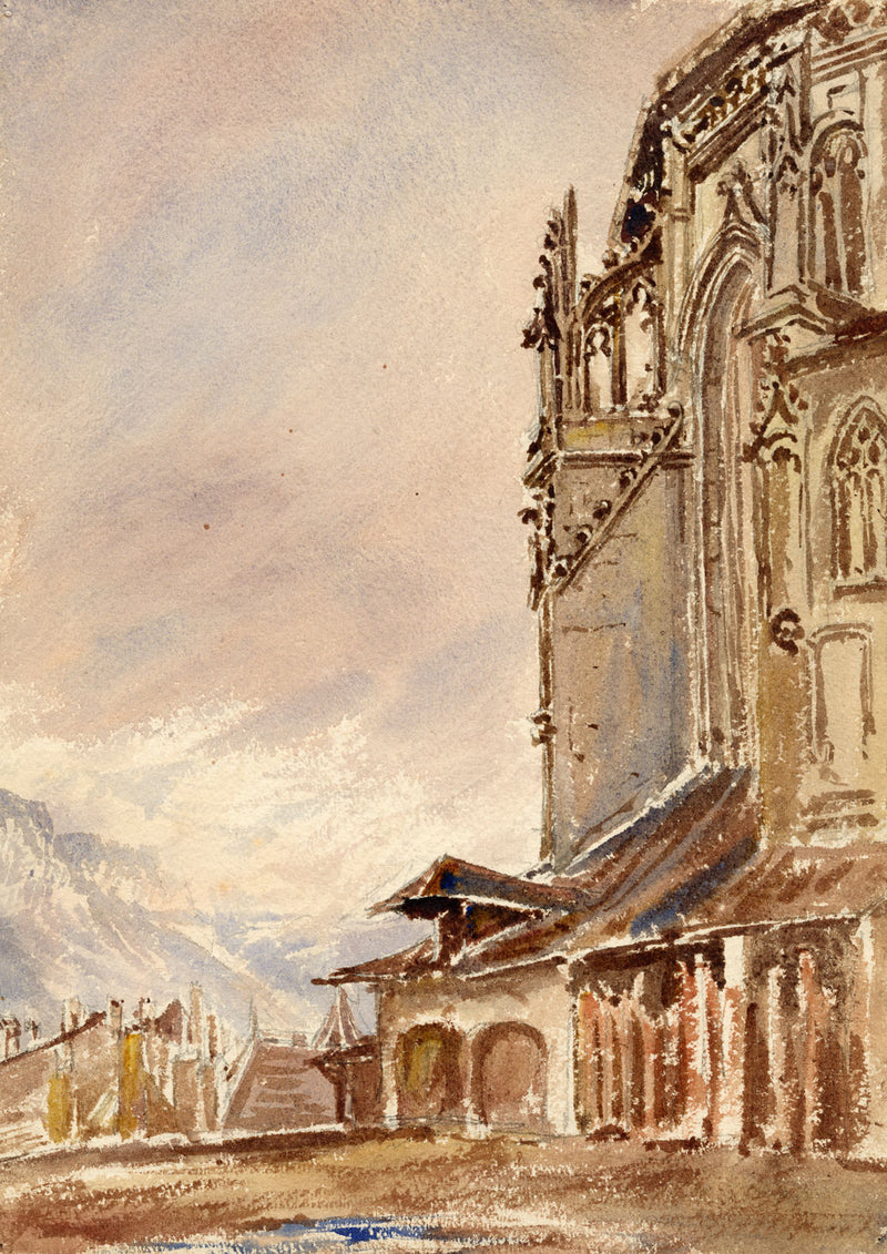 Emma Petit, Chambéry Cathedral, Savoie, France – 1857 watercolour painting