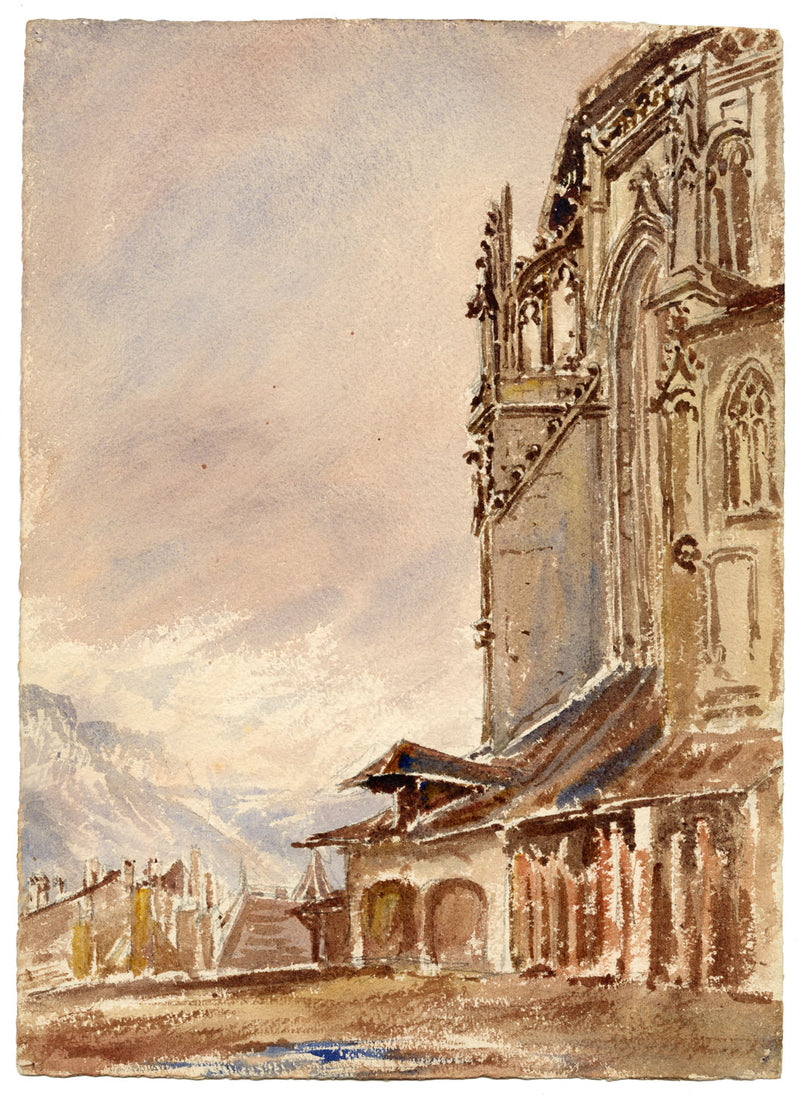 Emma Petit, Chambéry Cathedral, Savoie, France – 1857 watercolour painting