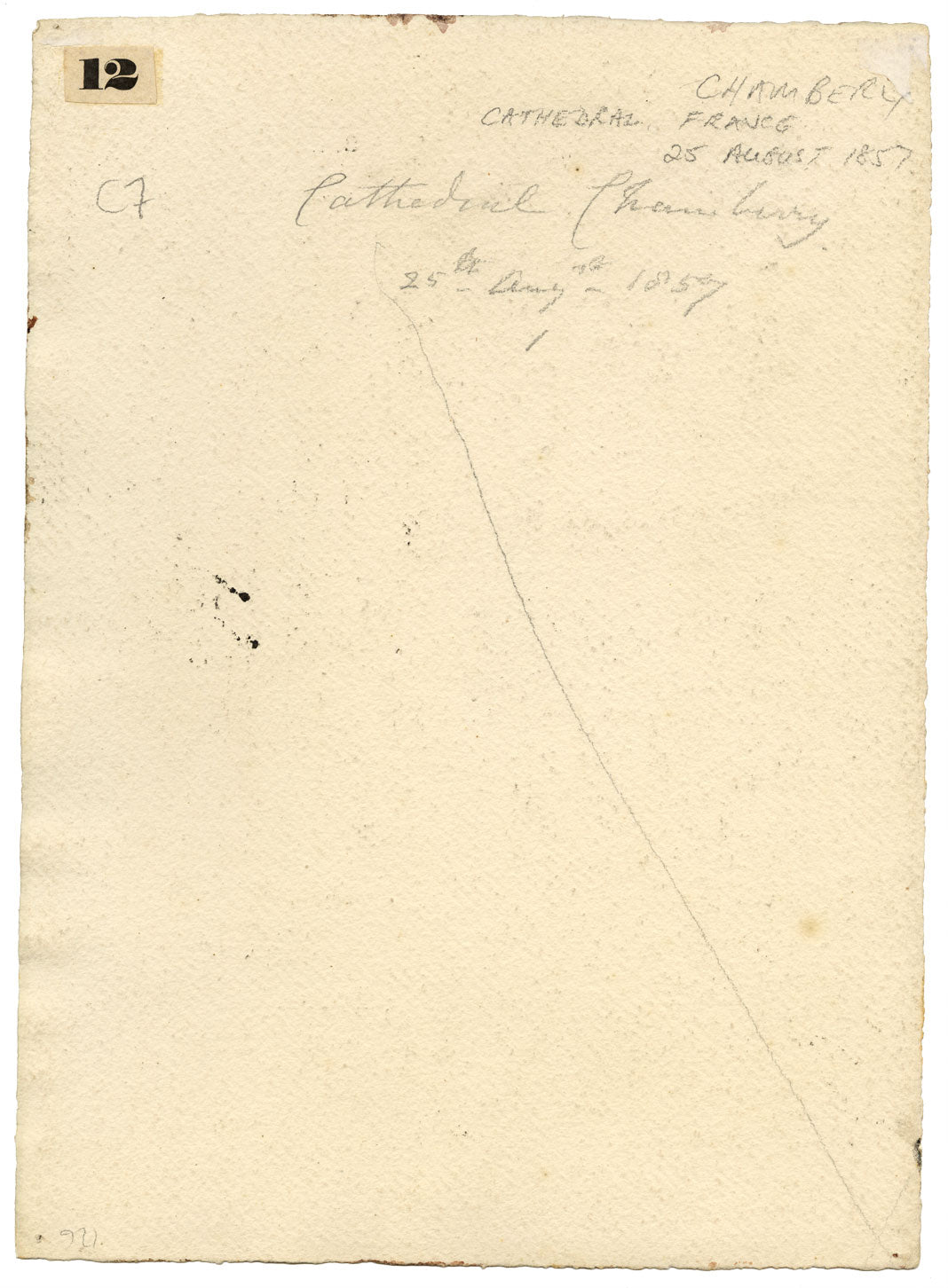 Emma Petit, Chambéry Cathedral, Savoie, France – 1857 watercolour painting