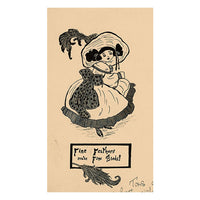 Art Deco Cartoon 'Fine Feathers Make Fine Birds' – 1920s pen & ink drawing