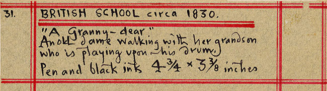 A Granny-dear! Caricature Cartoon – Original c.1830 pen & ink drawing