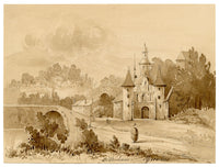 Caroline Pearson, Santuario di Bétharram, Pirenei, Francia – acquerello c.1835
