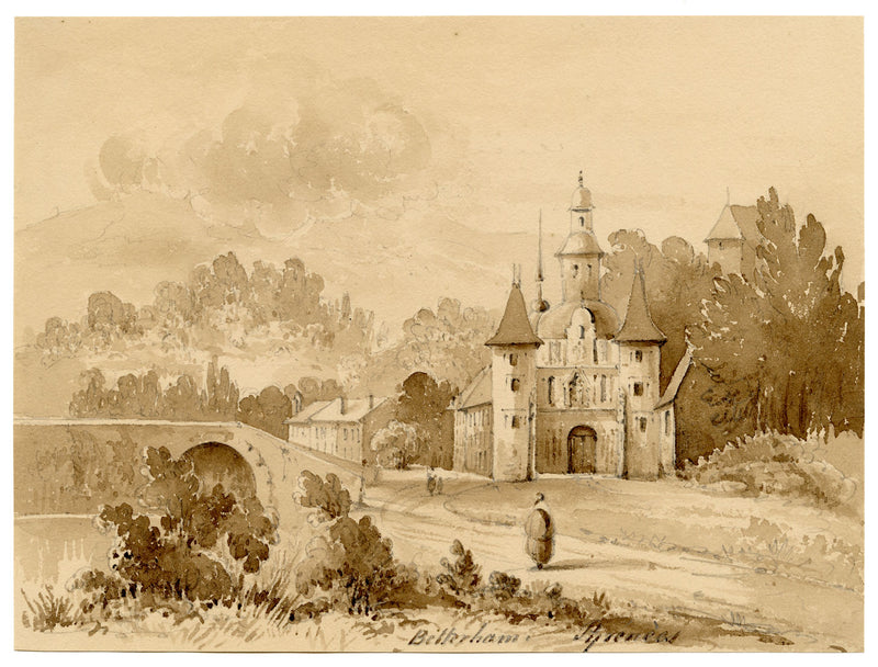 Caroline Pearson, Santuario di Bétharram, Pirenei, Francia – acquerello c.1835