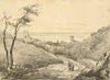 Henry William Burgess, Continental Sea View – Original c.1830s graphite drawing