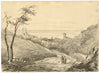 Henry William Burgess, Continental Sea View – Original c.1830s graphite drawing