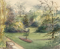 M. Conway, Garden at Woodhays, Wimbledon – Original 1876 watercolour painting