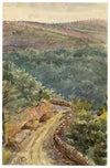 M. Conway, From Glen Hotel, Woody Bay, Lynton, Devon – 1896 watercolour painting