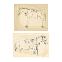 McClinnie, Horse in Harness, A Pair of Studies – 19th-century pen & ink drawings