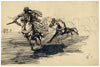 Possibly George Percy Jacomb-Hood RBA, Arabian Horseman –1920s pen & ink drawing