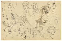 Possibly George Percy Jacomb-Hood RBA, Arabian Horseman –1920s pen & ink drawing