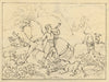 Possibly Thomas Stothard RA, Medieval Boar Hunting Scene–early C19th ink drawing