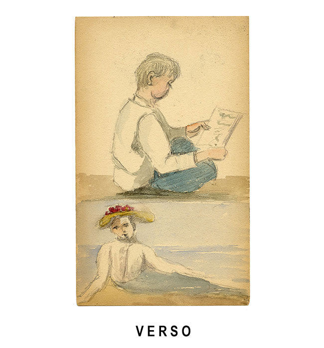 Alice Horton, Figure Studies at Viareggio, Italy – 1902 watercolour painting