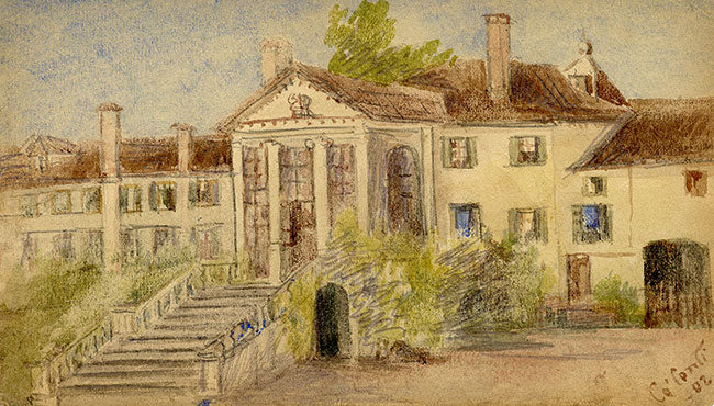 Alice Horton, Villa Ca’ Conti, Granze, Veneto, Italy – 1902 watercolour painting