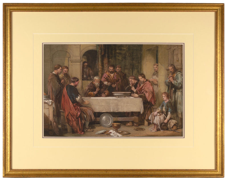 George Cattermole RWS, Grace in the Refectory – mid-19th-century watercolour