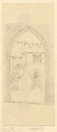 Hampton Court Palace, Archway – Original mid-19th-century graphite drawing