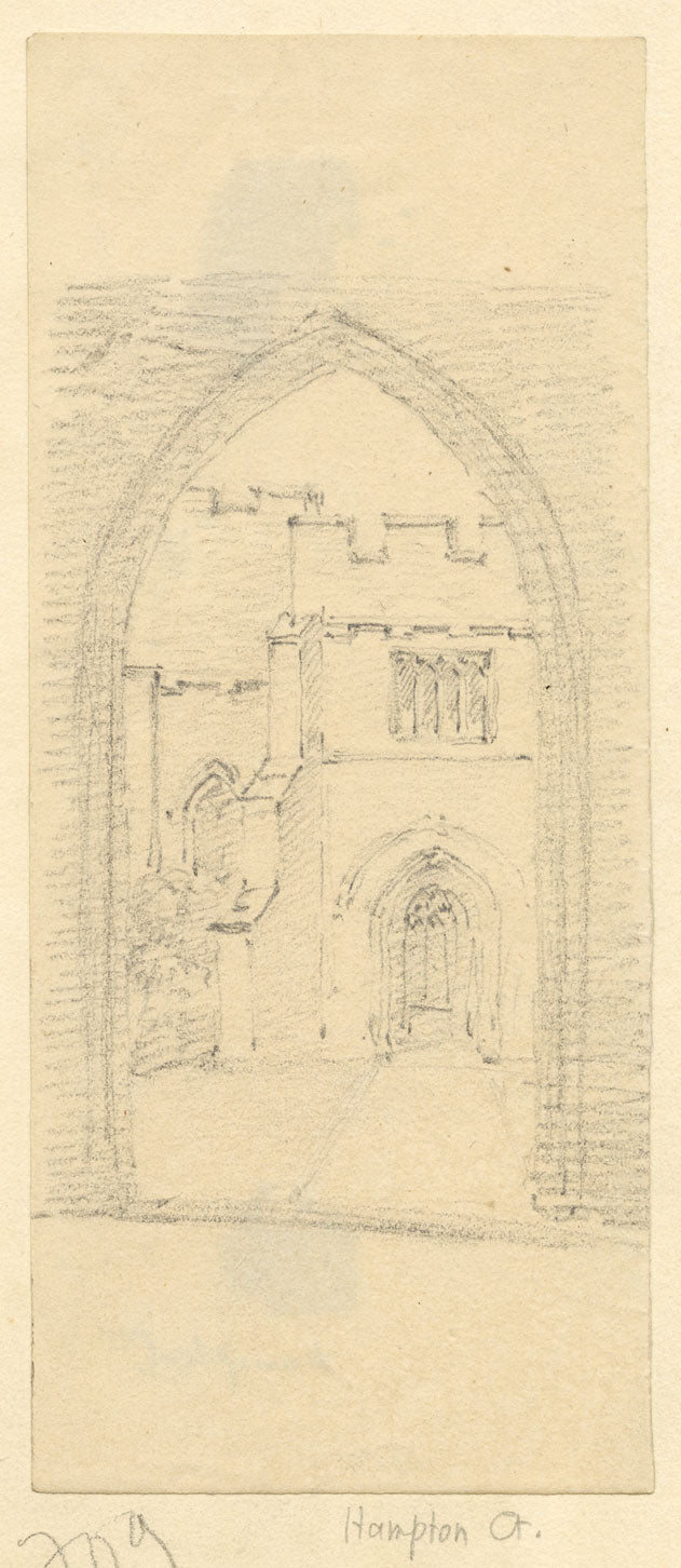 Hampton Court Palace, Archway – Original mid-19th-century graphite drawing