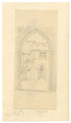 Palacio de Hampton Court, Arco – Dibujo original en grafito de mediados del siglo XIX