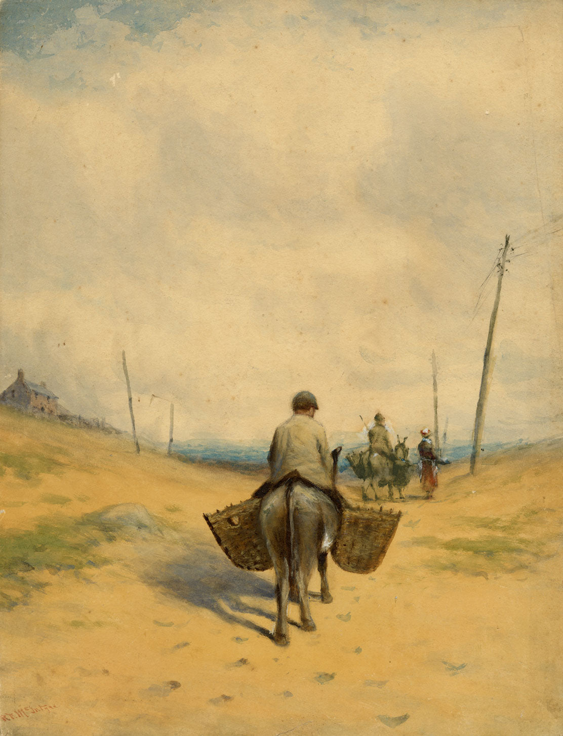 Robert Finlay McIntyre, Homeward Bound, Sennen, Cornwall – C19th watercolour