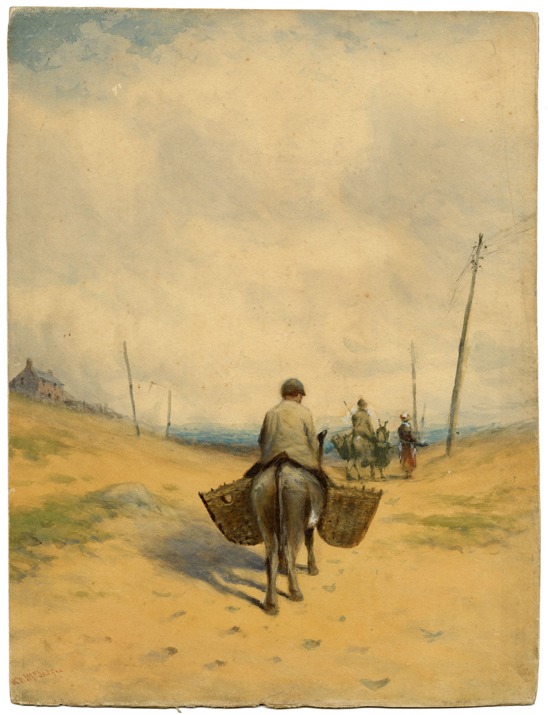 Robert Finlay McIntyre, Homeward Bound, Sennen, Cornwall – C19th watercolour