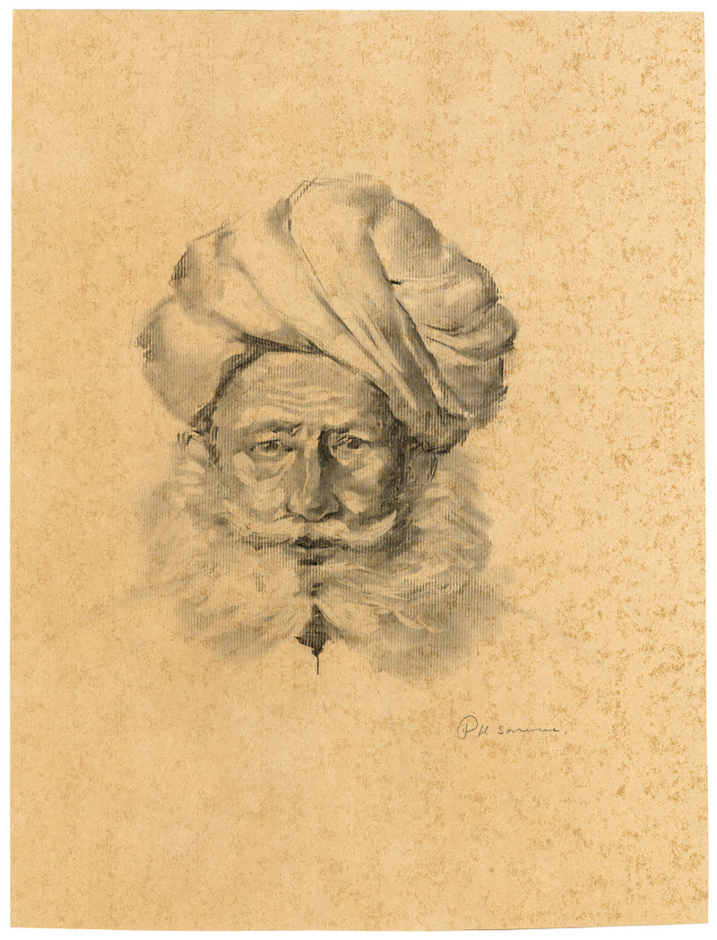 Prakash Hari Sonawane, Portrait of Charan Singh – contemporary charcoal drawing