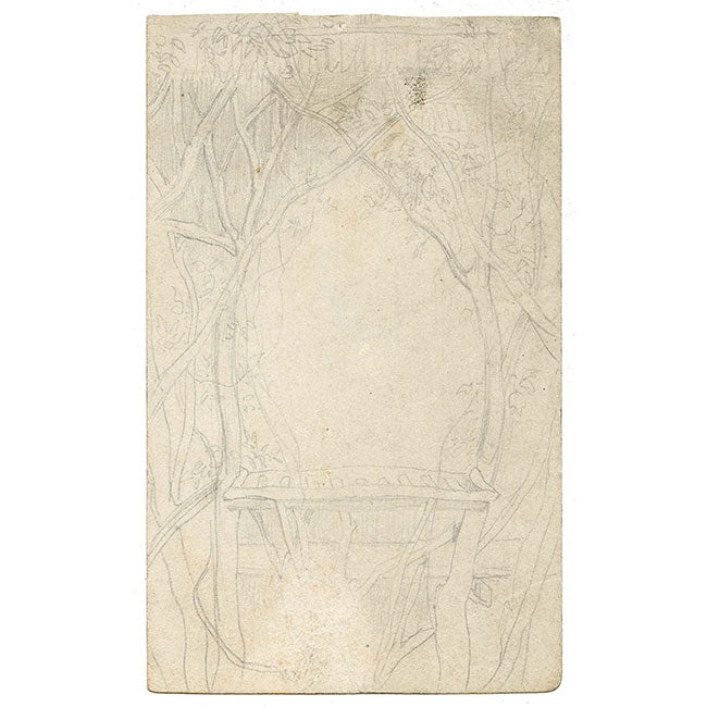 Attribuzione di Daniel Maclise, Tree Branch Arch Design – disegno a grafite di inizio XIX secolo