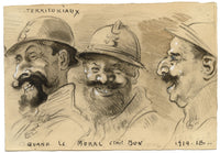G. Cervelli, World War One Satirical Caricature 'Bon Moral' – 1910s drawing