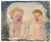 G. Cervelli, Babies Bawling Satirical Cartoon – 1910s watercolour painting