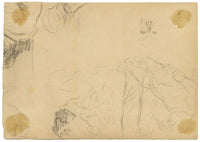 G. Cervelli, Rabelaisian Monks French Caricature – 1910s charcoal drawing