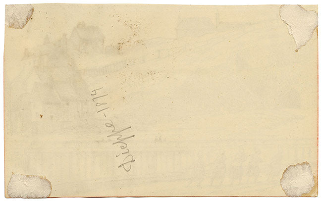 George J. Cayley, Veduta di Dieppe con pescatrici, Normandia – disegno a penna e inchiostro del 1874