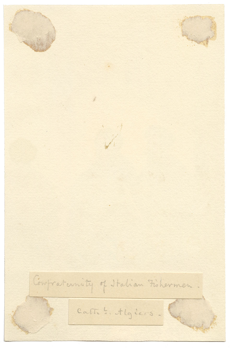 George J. Cayley, Confraternita dei pescatori italiani, Algeri – acquerello del 1874