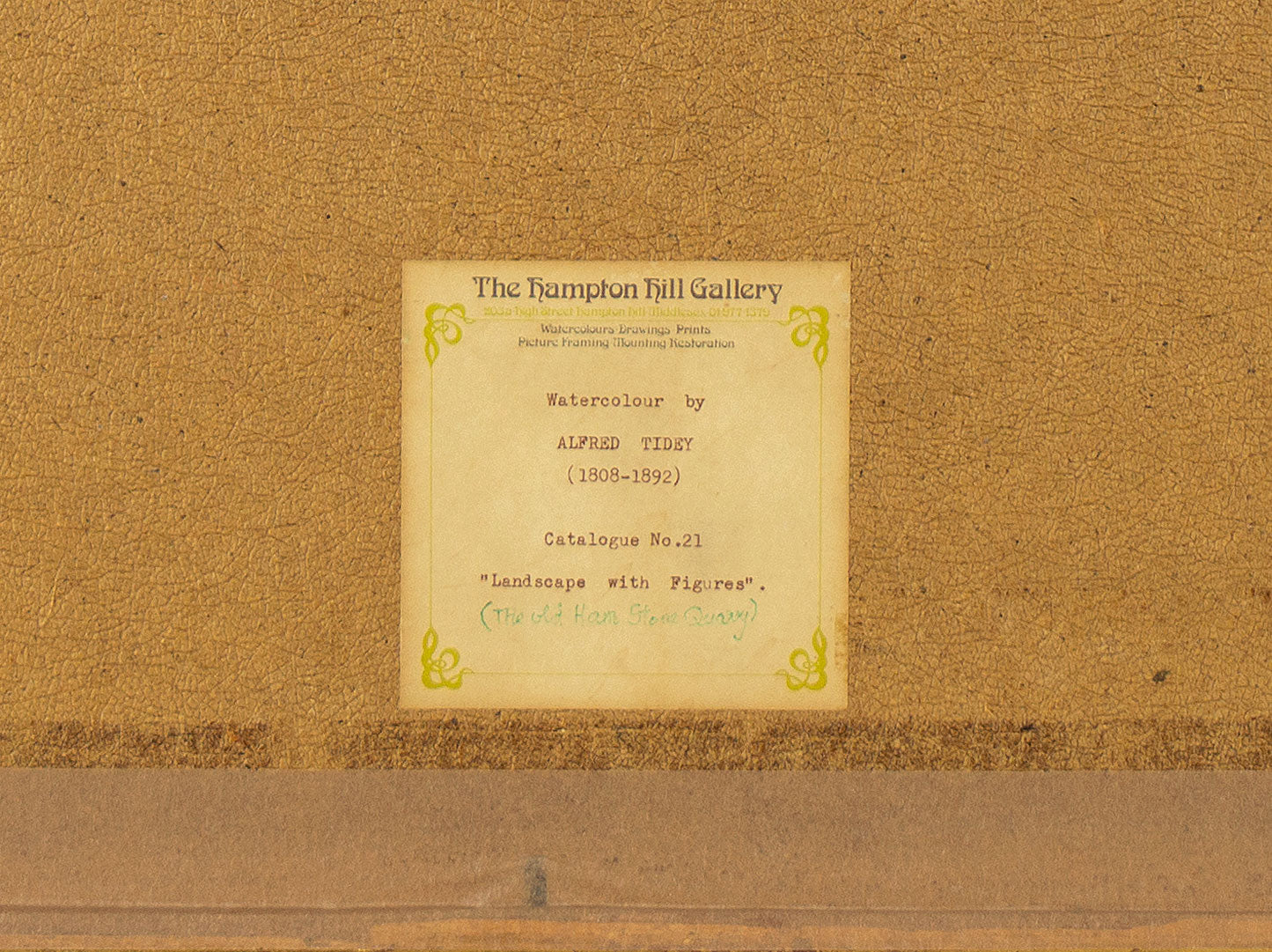 Alfred Tidey, La antigua cantera de piedra de Ham, Somerset – acuarela de finales del siglo XIX